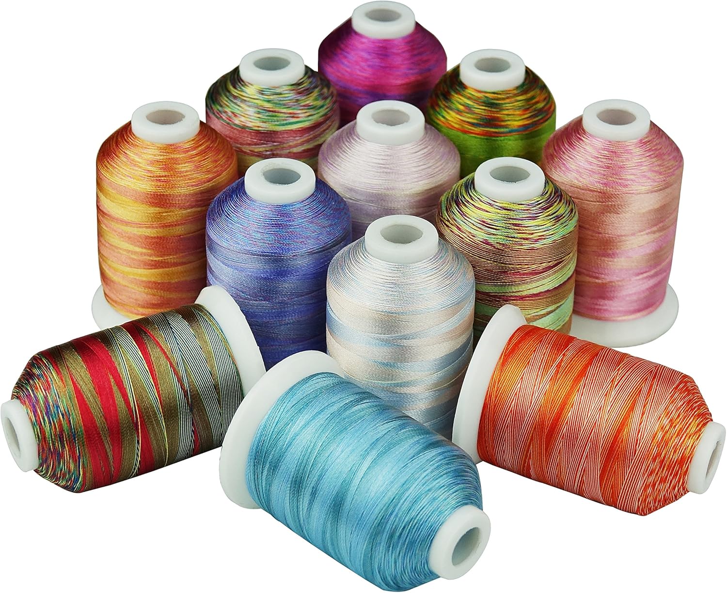 Simthread Embroidery Machine Thread Variegated Colors Rainbow Multi
