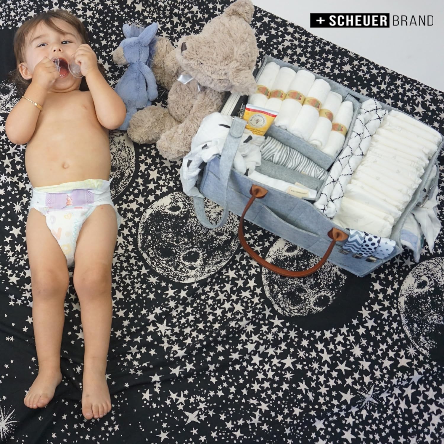 Attachable肩ストラップ ベビーキャディ おむつオーガナイザーfor ベビーおむつcaddy おむつキャディorganizer Changingテーブル おむつストレージ ベビーバスケット キャディオーガナイザー ボーナスよだれかけ With B078x4c3jh おむつトイレ 返品交換不可