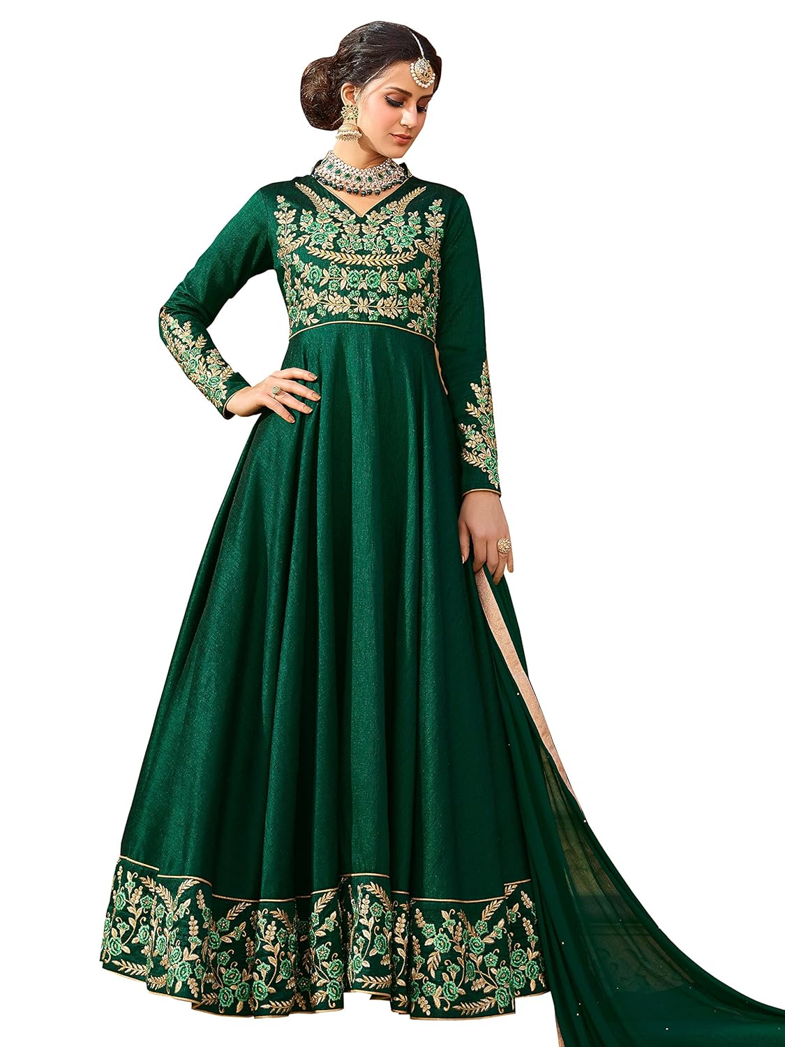 nirja new designer melbon silk anarkali gown for women