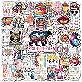 WESILY Pack 50 PCS Heartfelt Mothers Day Stickers Floral Themed Waterproof Vinyl Decals Decorations Water Bottles Laptops Cars Skateboards Helmet Scrapbooks for Adults Men Women