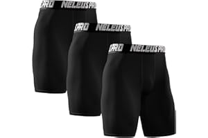 NELEUS Men's 3 Pack Performance Compression Shorts