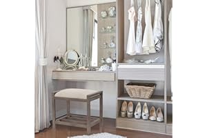 Hillsdale Furniture Amelia Vanity Stool, Antique Gray