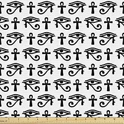 Ambesonne Egyptian Print Fabric by The