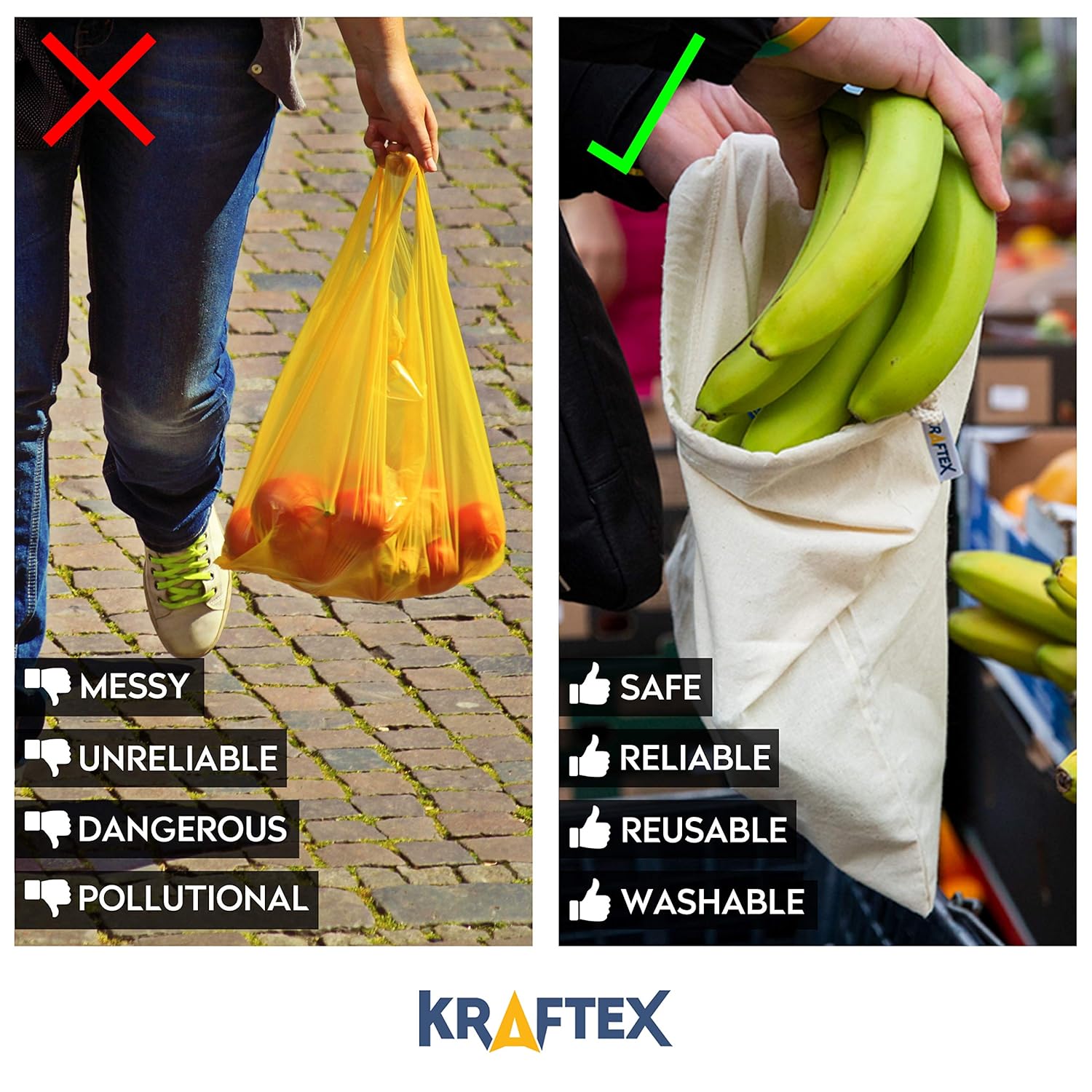 Kraftex Bolsas Reutilizables para Frutas y Verduras, 8 Unidades ...