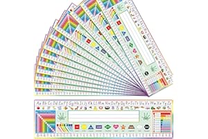 Outus 36 Pcs Classroom Nameplates Student Desk Name Tags Multipurpose Manuscript Name Plates Alphabet Multiplication Left/Right Desk Plate Topper for Kids(Classic Style,4.2 x 14.3 Inch)