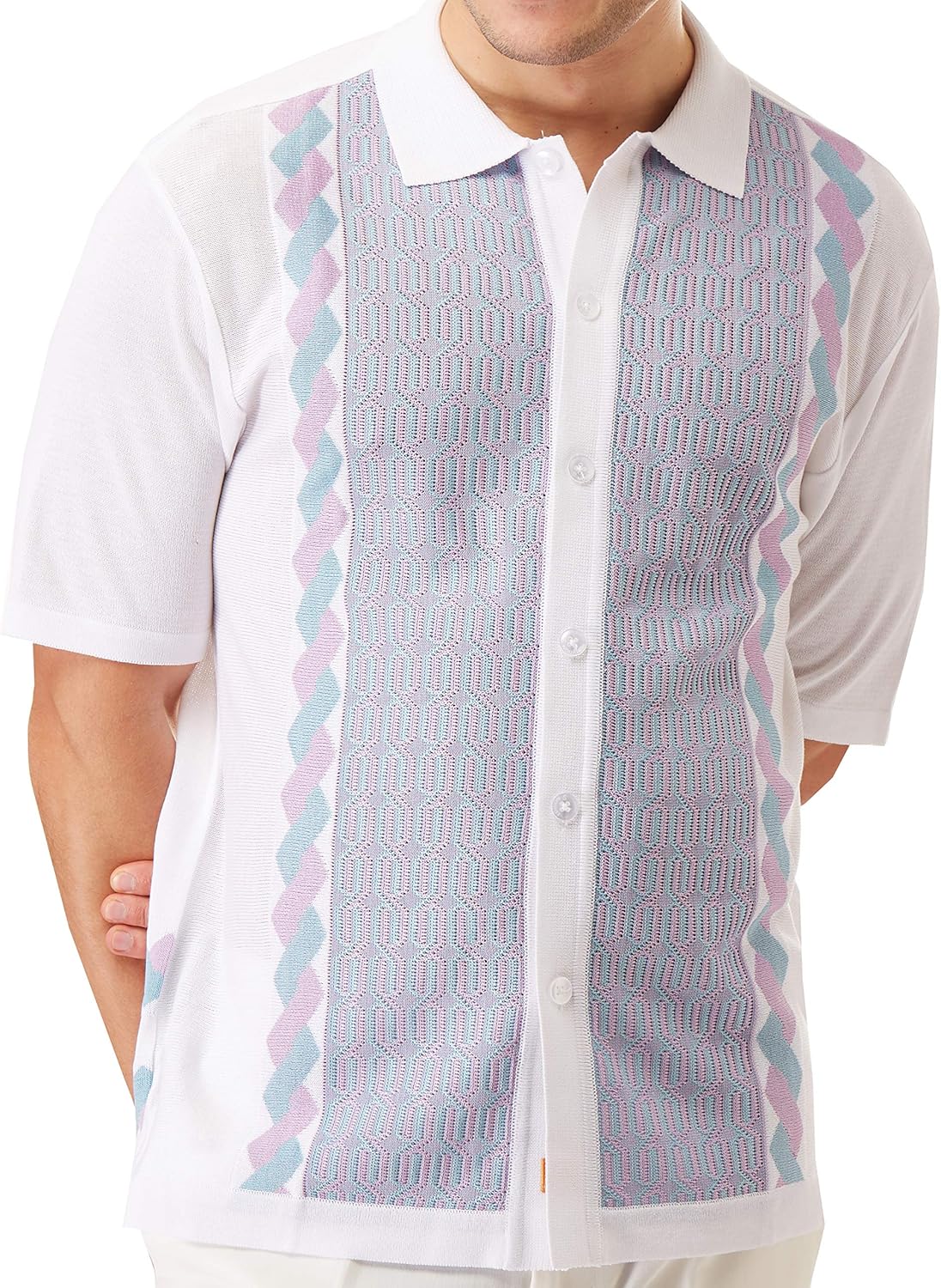 Edition S Men's Short Sleeve Knit Shirt California Rockabilly Style