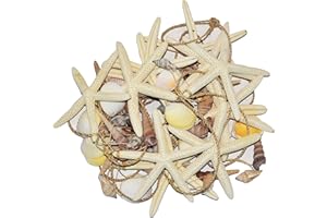 Nautical Beach Decor - Coastal Starfish & Seashell Garland - 8 Feet