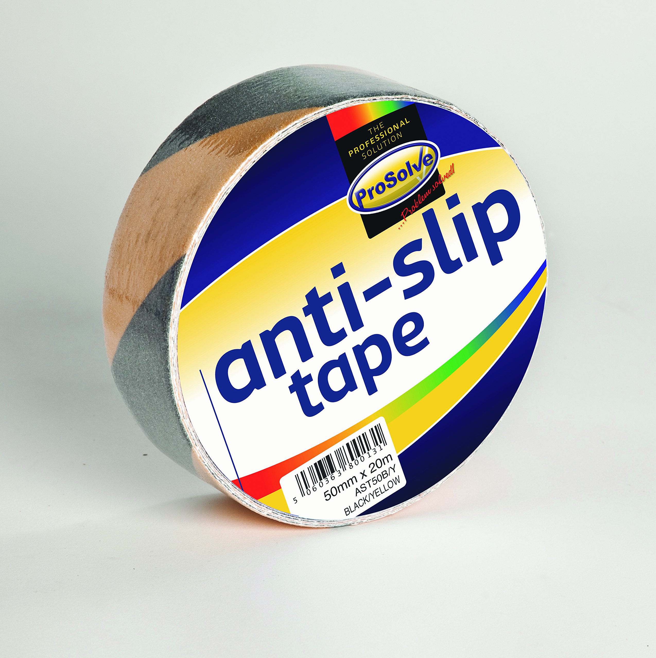 Anti Slip Floor Tape, Self Adhesive, Black/Yellow, 50mm x 18m Roll