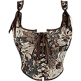 KorhLeoh Renaissance Corset Top for Women - Vintage Floral Bustier Lingerie Bodyshaper