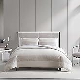 Vera Wang - King Size Comforter Set, Soft Bedding Set with Textured Chenille Waffle Feel, Medium Weight for Year-Round Comfort, 3 Piece Bed Set with Matching Pillowcases (Stripe Beige)
