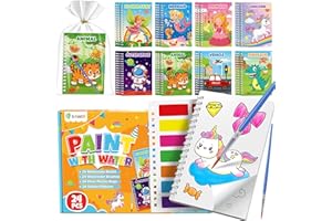 D-FantiX 24 Pack Paint with Water Coloring Books for Kids Ages 4-8-12, Birthday Party Favors Bulk Gifts Goodie Bag Stuffers, 