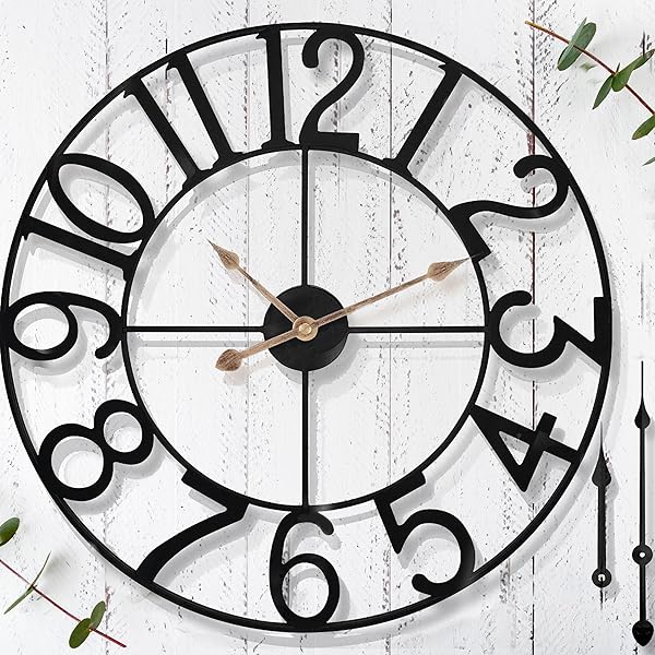 24 IN LARGE OUTDOOR CLOCK – RETRO OUTDOOR...
