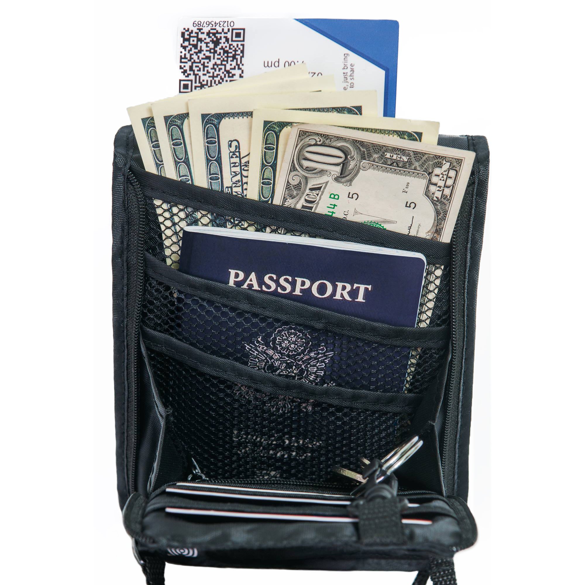 Travel Wallet-holder-Neck Pouch-Anti-Theft-RFID Blocking-Traveling Accessories