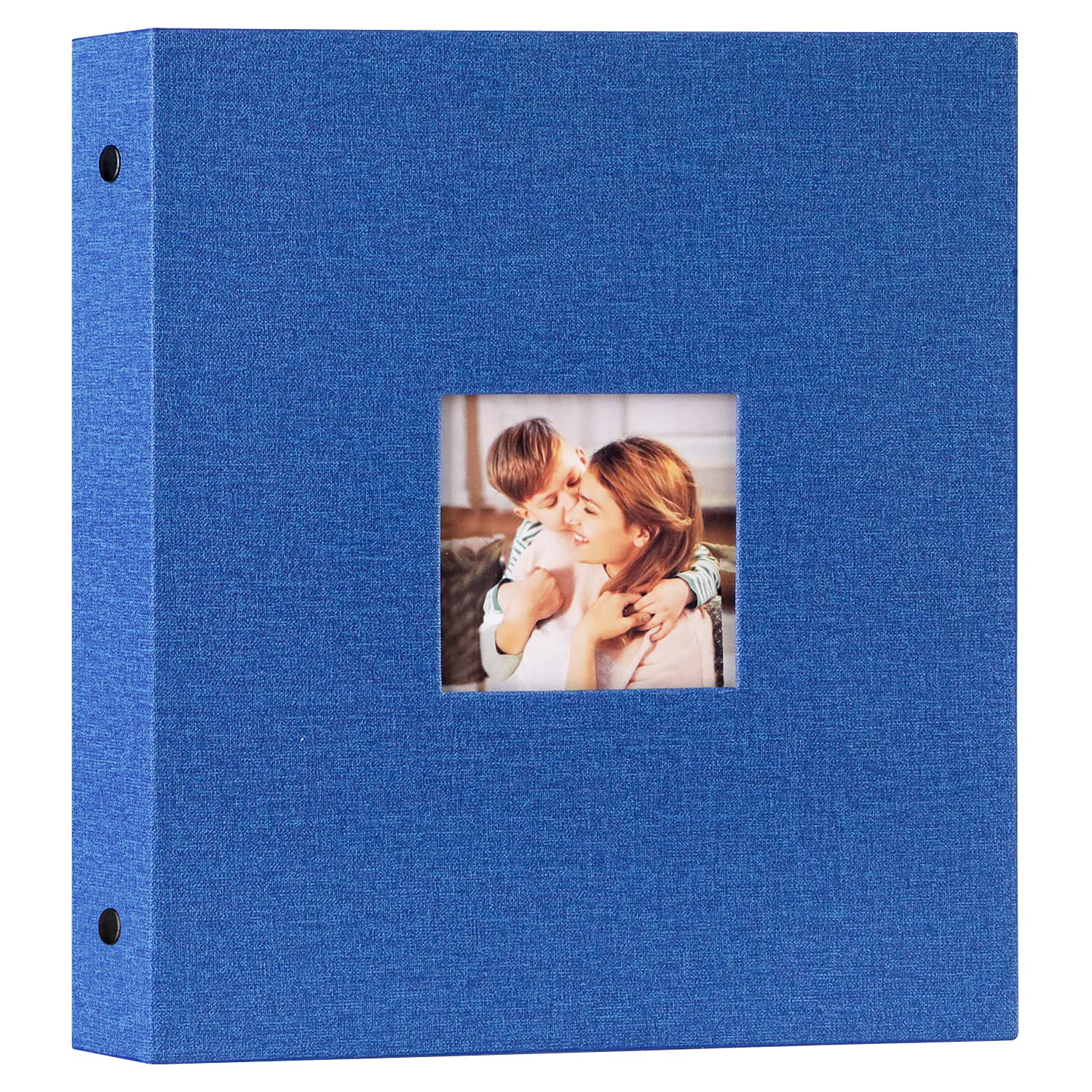 Lanpn Photo Albums 7x5 Pockets, Linen Slip in Top Loading Photo Album Holds 200 Portrait 13x18cm Pictures (Blue)