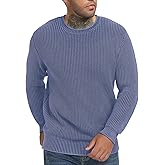 NITAGUT Men's Crewneck Sweater Soft Casual Classic Pullover Washed Knitwear Sweaters with Ribbing Edge