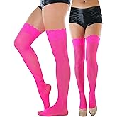 ToBeInStyle Women's Wide Floral Lace Fishnet Thigh Hi Stockings