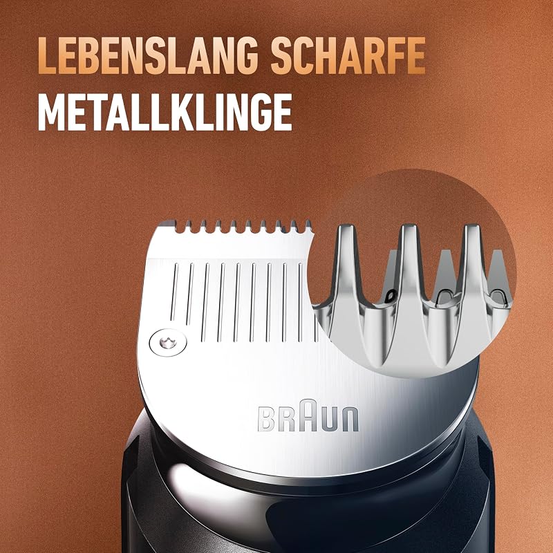 King C Gillette Barttrimmer Herren, Kabelloser Bartschneider, Trimmer für einen schnellen, Scharfen und effizienten Schnitt — Inkl. 1 Reinigungsbürste, 5 Kammaufsätzen und 1 Ladegerät — Schwarz
