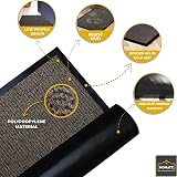 Homatz Indoor Outdoor Door Mat 60x80cm Grey Heavy Duty Rubber Non-Slip view 3