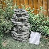 BTGGG Solar Powered Water Feature Self Containing Garden Fountain LED Light view 2