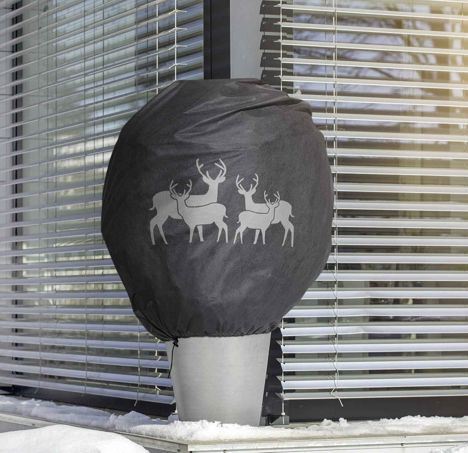 Windhager Decorative Fibre Cover for Winter Protect XXL Cold, Frost, Garden, Fleece Protection, Deer Motif, 1.1 x 1.1 m - Image 4