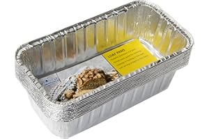 EHOMEA2Z 2 Lb Aluminum Foil Loaf Pans Disposable Heavy Duty For Bread, Cake,Baking Tin Liners,Bread Loaves, 8.5 x 4.5 x 2.5 Inch (10)