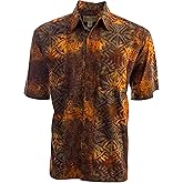 Hawaiian Shirt for Men Casual Button Down Short Sleeve Cotton Summer Batik Aloha Shirt