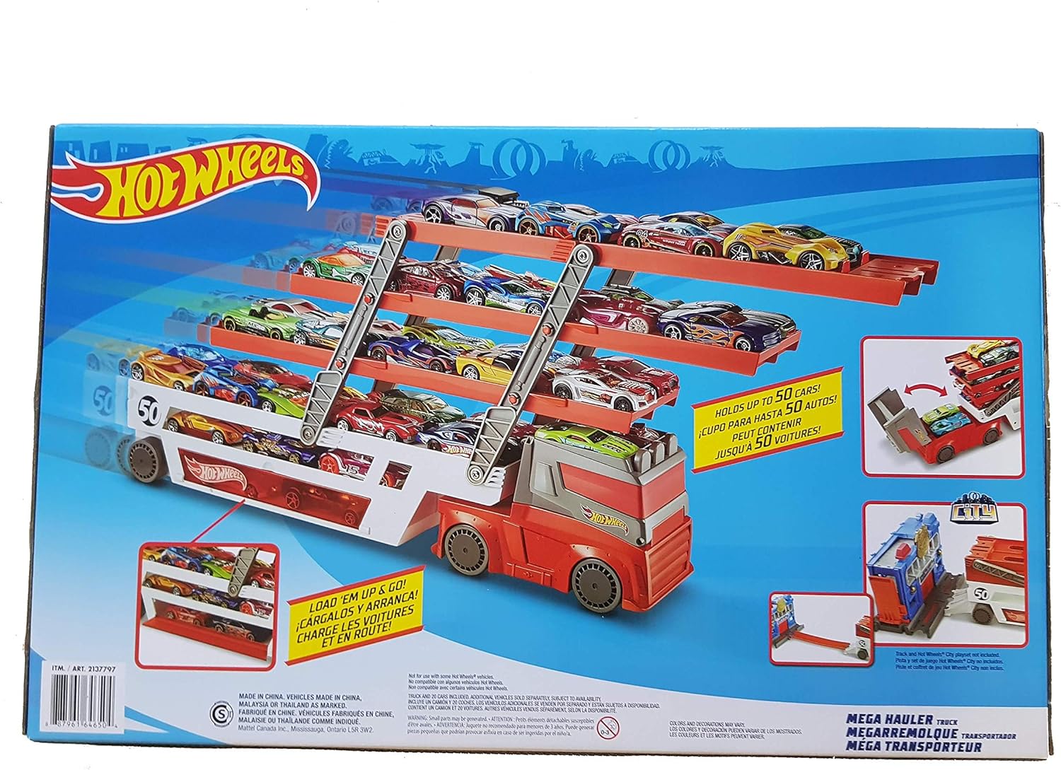 hot wheels mega hauler with 20 vehicles