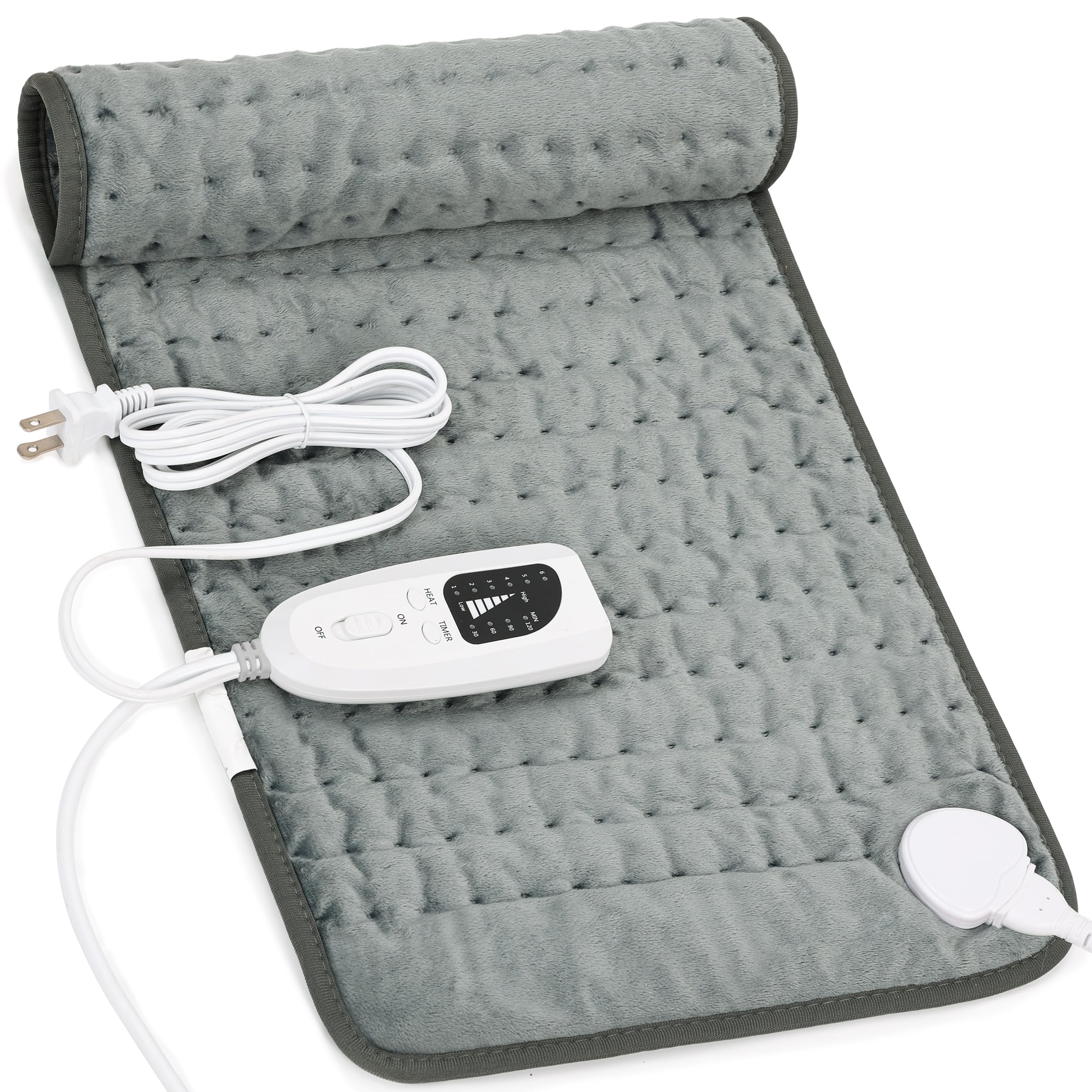 Photo 1 of Heating Pad for Back,Neck and Shoulder,Electric Heating Pads Abdomen,Knee,Hot Pad for Arms and Legs,Timer Setting and Auto Shut Off(Dark Gray, 12''×24'')