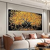Canvas Wall Art Decor Large Wall Art Pictures for Living Room Artwork for Walls Black and Gold Wall Art Decor Tree of Life Wall Art Prints Canvas Art Wall Decor for Home Office Wall Decor 29" X 58"