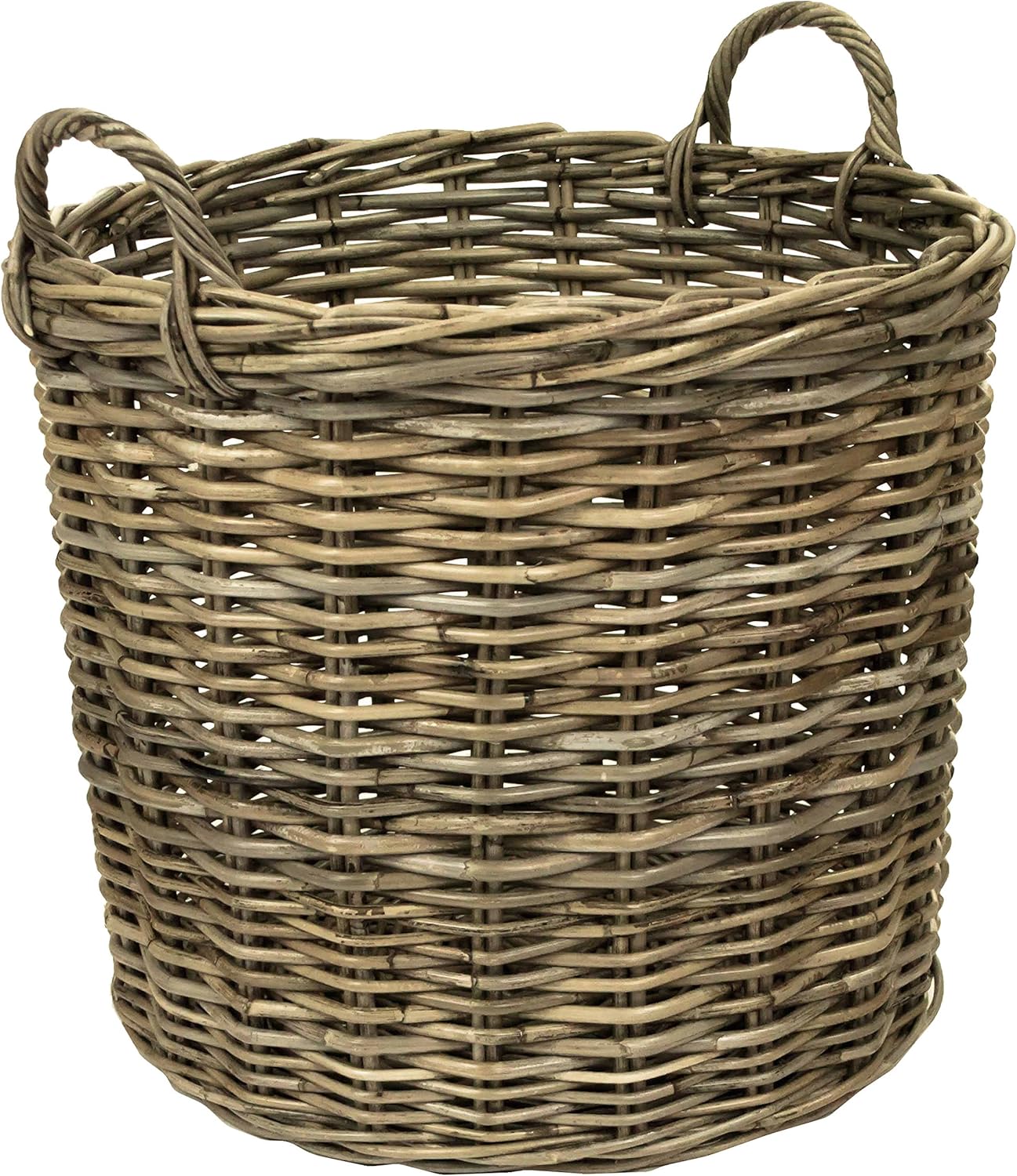 east2eden e2e Grey Kubu Rattan Wicker Strong Round Storage Display