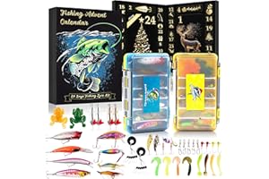SUNNINO Fishing Advent Calendar 2025 for Adult, Fishing Lures Advent Calendar with Tackle Box, 24 Days Christmas Gifts for Me