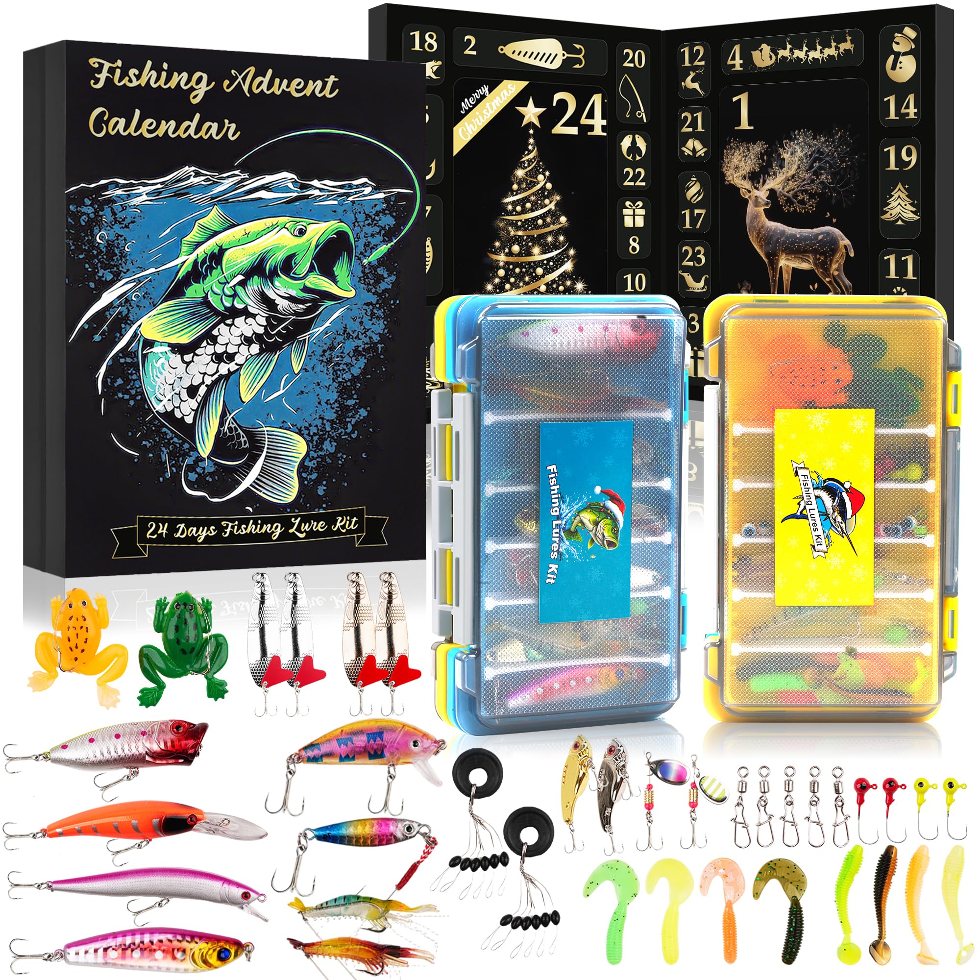LUMYCE Advent Calendar 2025: Fishing Advent Calendar 2025 for Adult Man Teen Boys - 24 Lures for Men Father Grandpa Brother Boyfriend