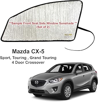 Amazon Com Side Window Front Seat Reflective Sunshade Custom Fit For 13 14 15 16 Mazda Cx 5 Cx5 Sport Touring Grand Touring 4 Door Crossover Set Of 2 Automotive
