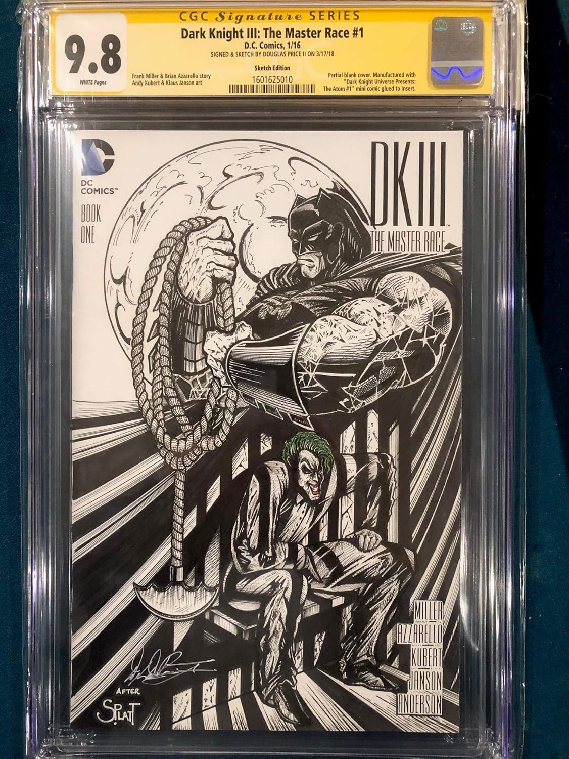 Douglas Price Ii Cgc 98 Signed Sketch Dk Iii The Master