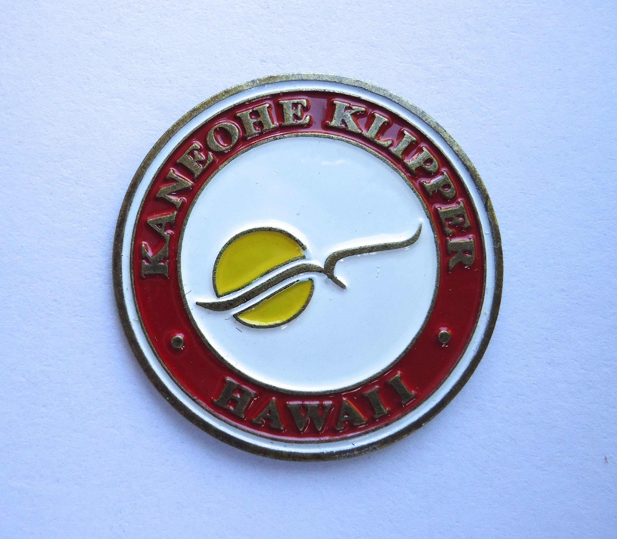 KANEOHE KLIPPER MARINE CORPS BASE HAWAII Red/White Metal Golf Ball Marker