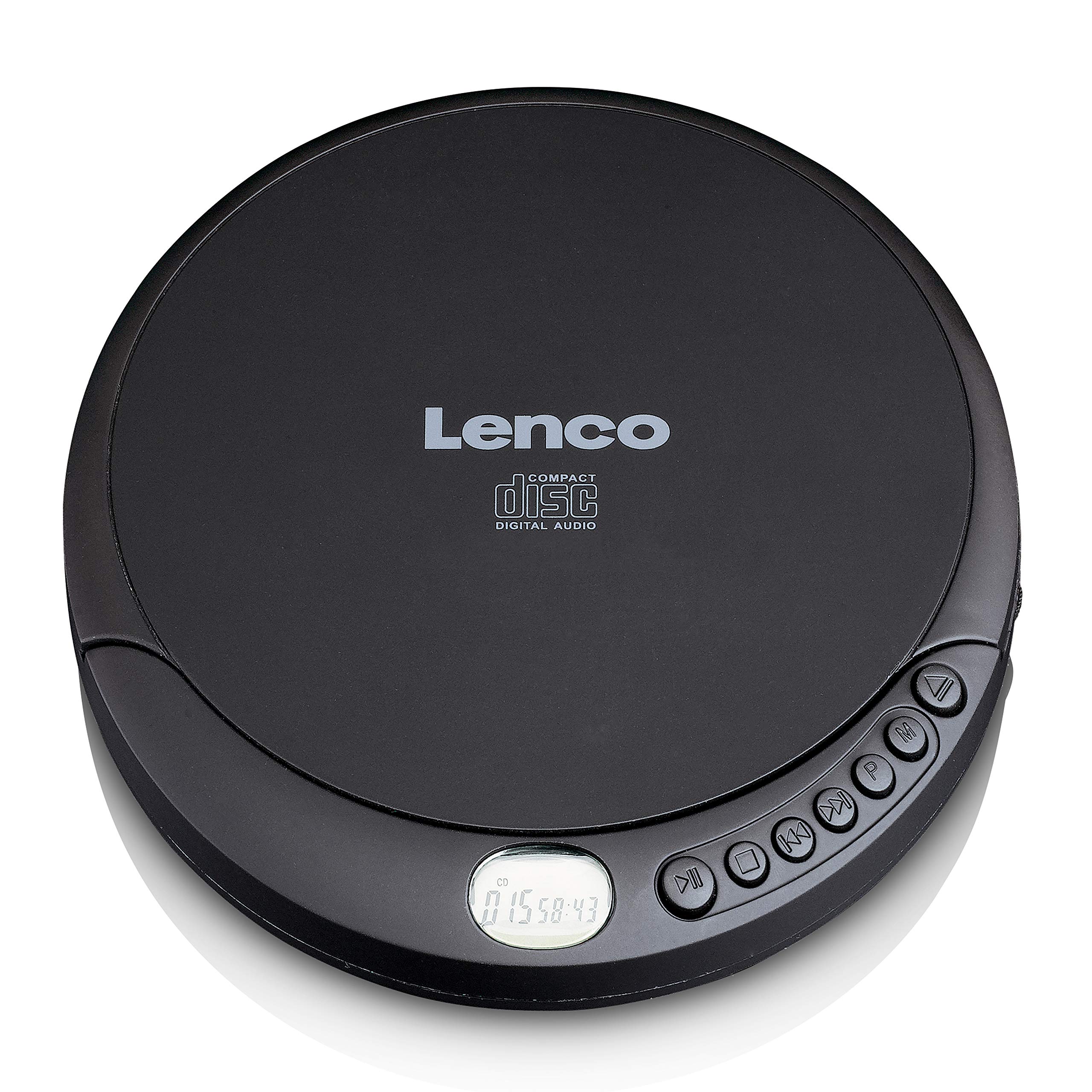 Lenco CD-010 - Portable CD Player Walkman - Diskman - CD Walkman - with Headphones and Micro USB Charging Cable - Black