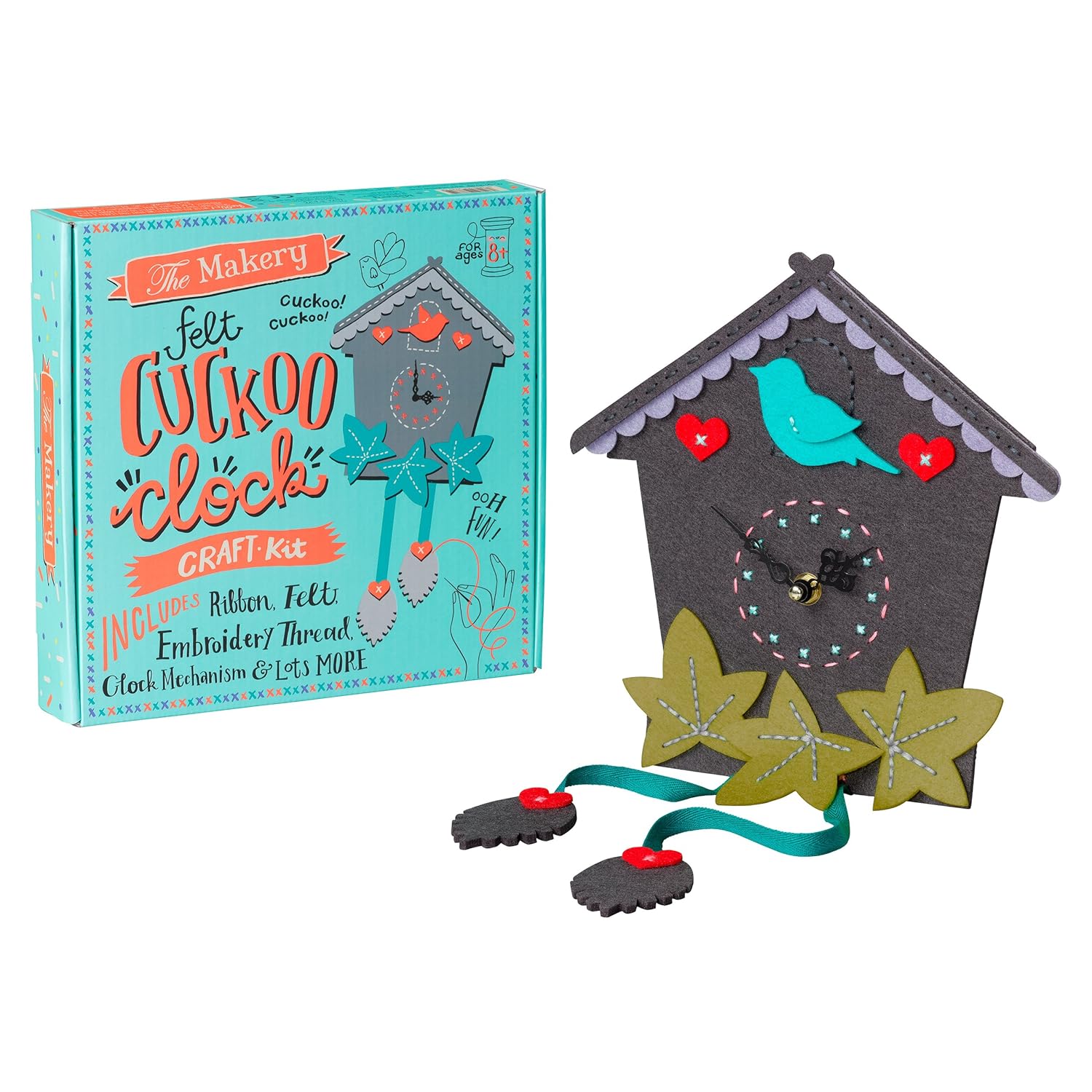 The Makery Make Your Own' Cuckoo Clock Kit, Polyester MultiColour, 4 x 23.5 x 22.6 cm Amazon