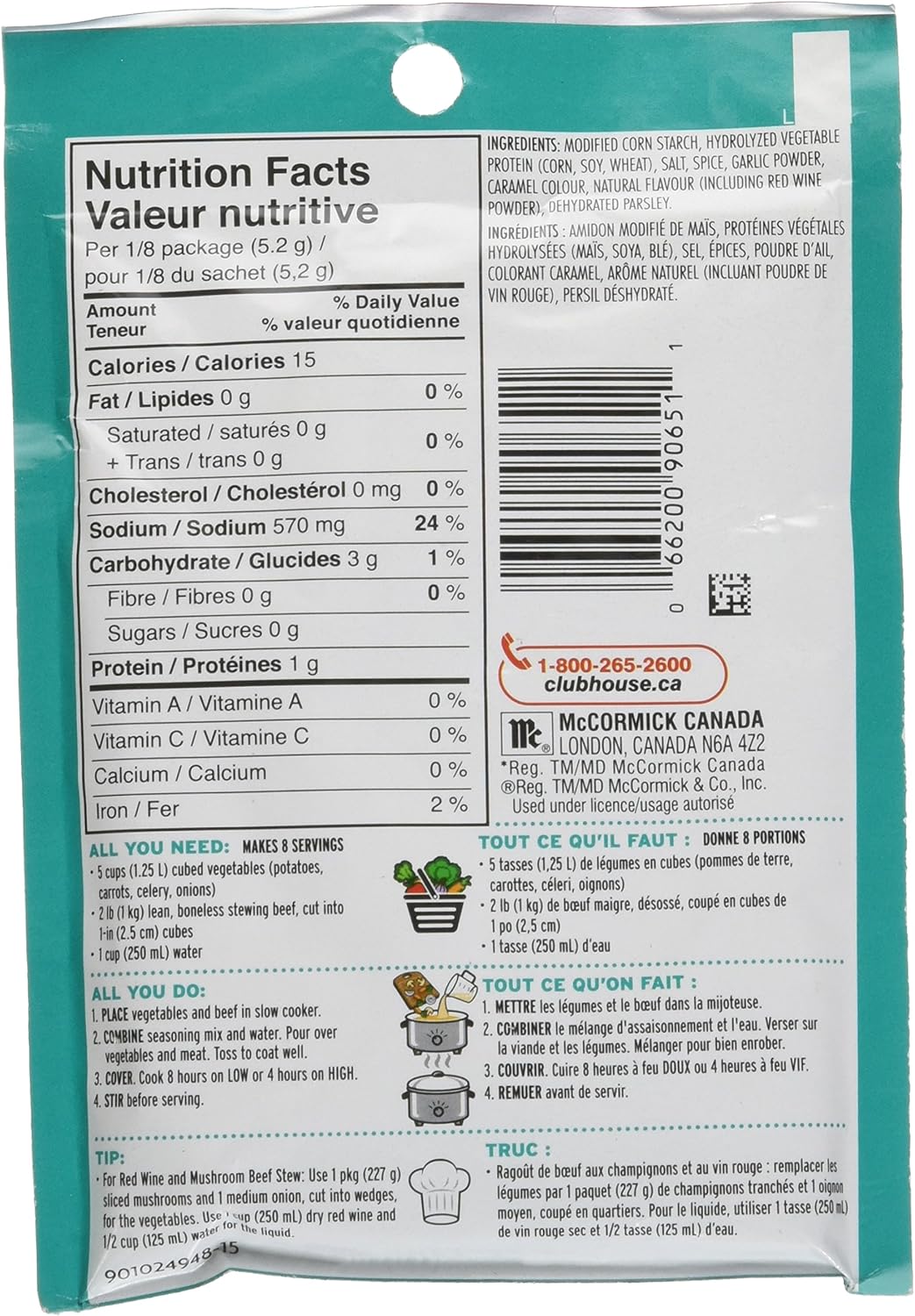 Club House Beef Stew Seasoning Mix Ingredients Beef Poster