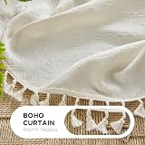 Joydeco Beige Boho Curtains 63 Inch 2 Panels Rod Pocket Light Filtering view 4