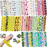 Lofeijxufj 144PCS Slap Bracelets for Kids, Bulk Wristbands with Animals, Friendship, Heart, Party Favors, Classroom Prizes Birthday Exchanging Gifts, Goodie Bag Stuffers