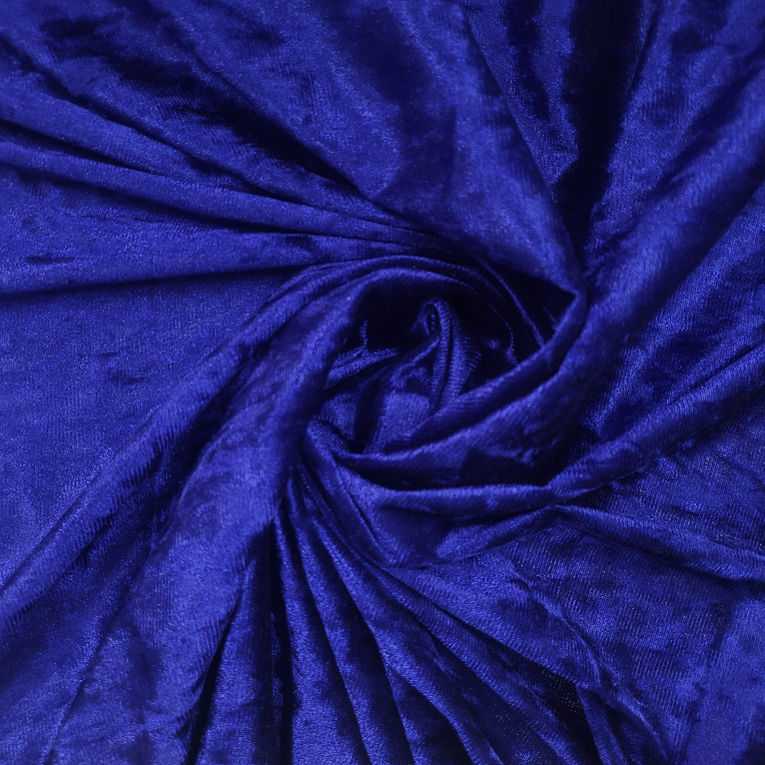 EP Premium Crushed Velvet Fabric Craft Stretch Velour Material Extra Wide - 58" - 150 cm Wide Sold As Pre - Cut Lengths (Royal Blue (BB)