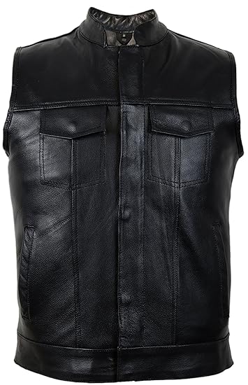 MDM Jeans Lederweste aus echtem Rindsleder (XL)