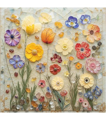 Amazon.com: Colorful Flower Puzzles for Adults, Mosaic Plant