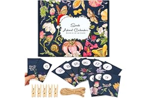 WIVOLIBE Seeds Advent Calendar 2025 Christmas Countdown - Non-GMO Heirloom Seeds 24 Types of Perennial Flower Seeds for Planting - Unique Christmas Garden Hanging Decoration for Women Adults Kids Family
