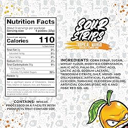 Sour Strips Sour Candy Belts, Mango, Resealable