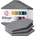 Ekkogo Acoustic Panels 12-Pack Soundproof Wall Panels 14"X12.1"X0.4" Sound Panels High Density Sound Dampening Panels - [Pebble Gray Hexagon]