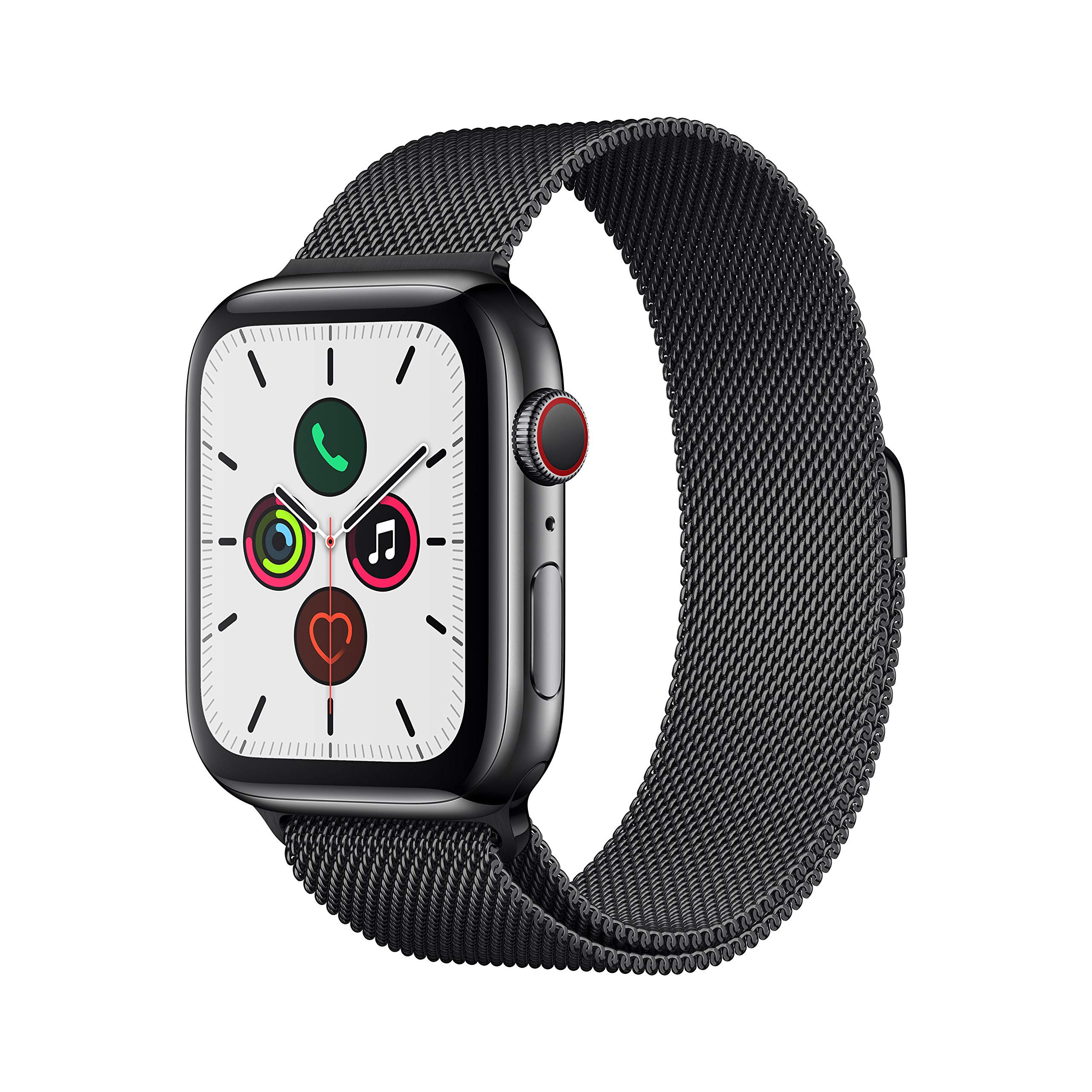 Apple Watch Series 5 (GPS + Cellular, 44mm) - Space Black Stainless Steel Case with Black Milanese Loop
