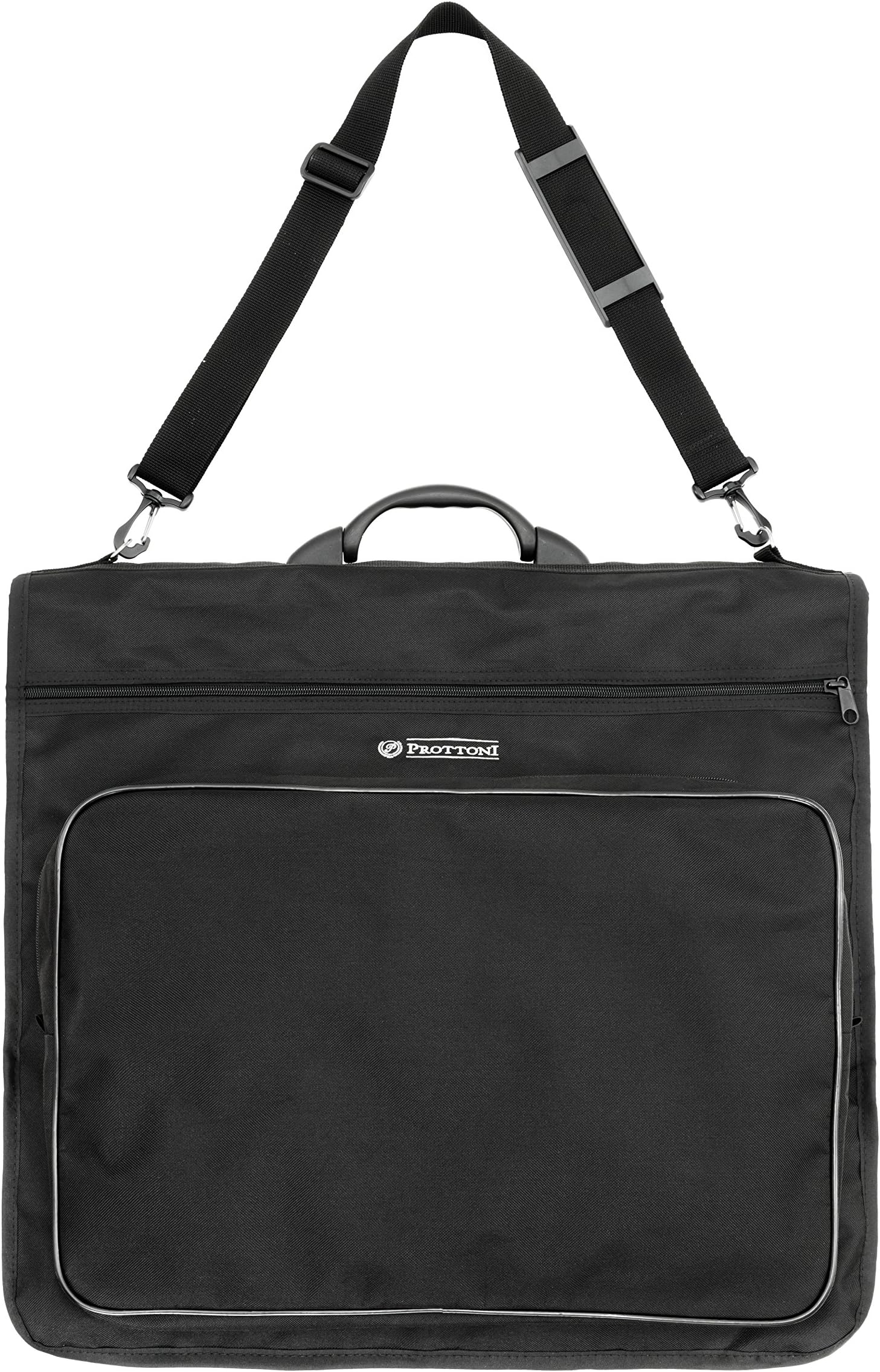 Prottoni 45" Garment Bag - Metal Frame - Suit Bag with Polymer Handle - Carries Multiple Suits