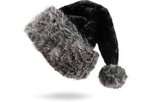 infleesh 18 Inch Christmas hats for adults christmas headwear Fluffy Santa Hat for Women Men Xmas Holiday New Year Party
