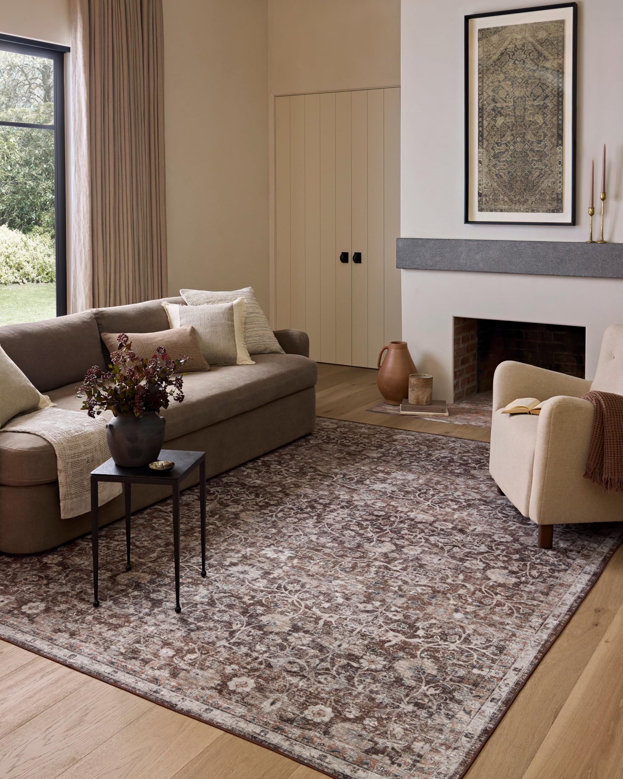 Photo 1 of **DIRTY FROM TRANSPORT **Loloi Amber Lewis Josie Collection JOS-02 Earth/Natural 6'-0" x 9'-0", .13" Pile Height, Low Profile, Machine Washable, Area Rug